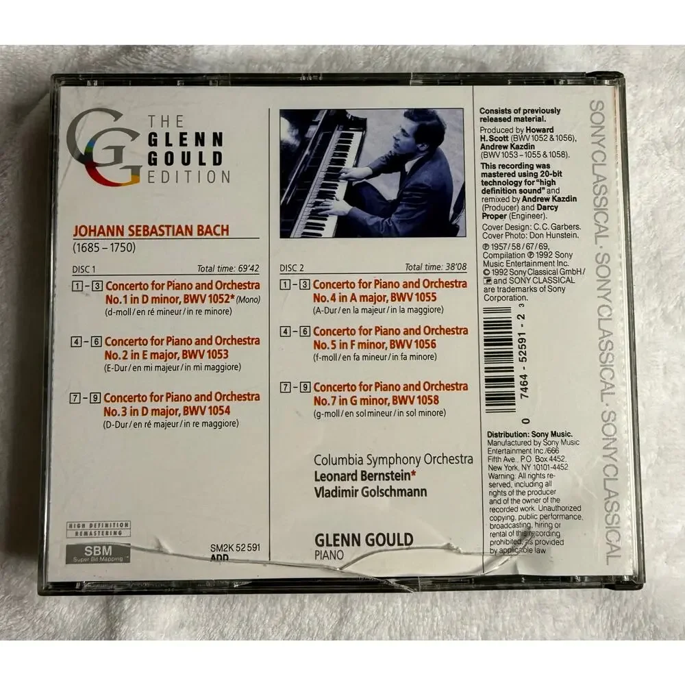Glenn Gould Edition – J.S. Bach Concertos Nos. 1-5 & 7 (2 CD Sony Classical 1992
